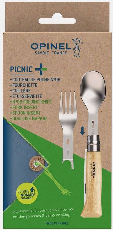 OPINEL Picknic Plus Outdoor Cutlery Set 4 delig Reisbestek Assortiment