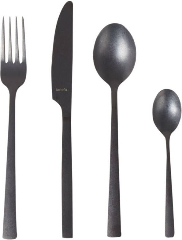 Amefa Manille Vintage Bestekset 16 Delig Stonewash Zwart