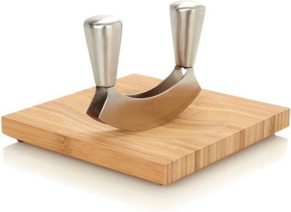 Point Virgule Wiegemes met snijplank van bamboe 20 x 20 cm
