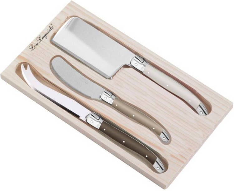 Lou Laguiole Tradition Kaasset In Houten Doos 3 delig Multikleur