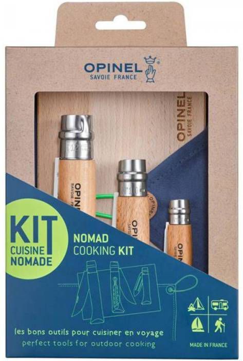 OPINEL Outdoor Cooking Set 5 delige Nomad Keukenset Zandbruin