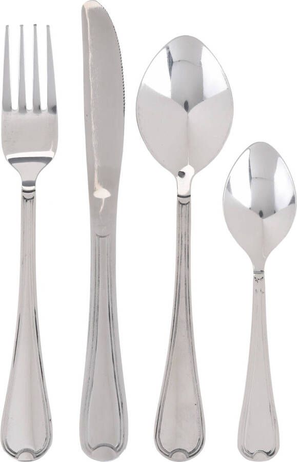 Trendoz Bestekset 16x Rvs Zilver Voor 4 Personen Besteksets