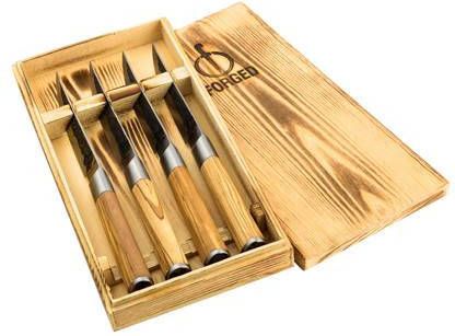 Forged Olive steakmes set van 4