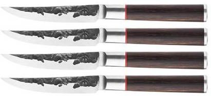 Forged Sebra Steakmessen 4 delig Sebrahout In Houten Giftbox