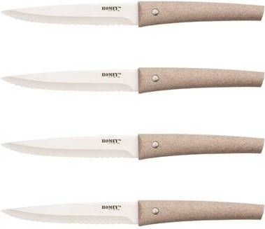 Homey's Homey&apos, s Vitt Steakmessenset 4 delig Rvs/tarwegras Microkartel