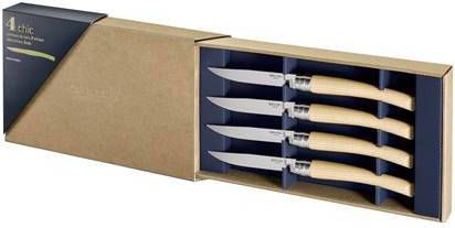 Opinel Table Chic tafelmessenset 4 delig essenhout glad lemmet