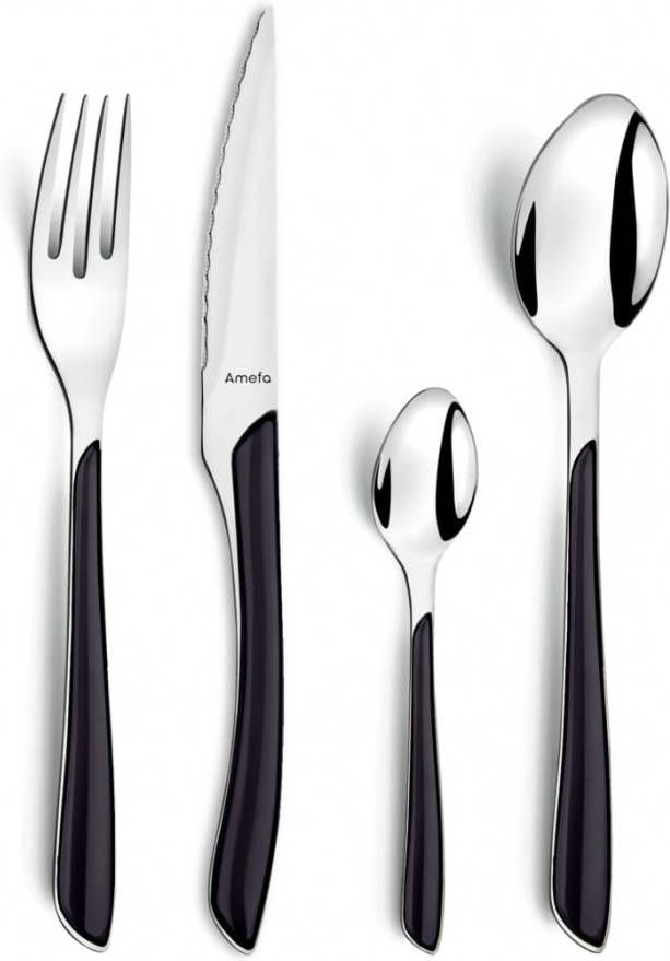 Amefa Eclat Bestekset 24 delig 6 persoons Zwart