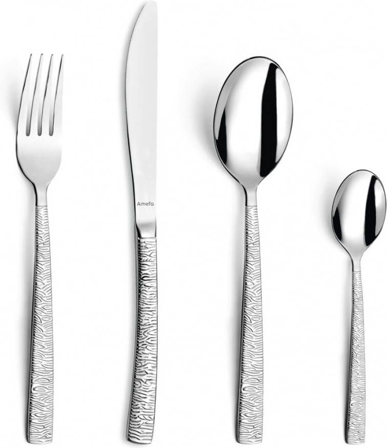 Amefa Bestekset Havane Jungle zilverkleurig 24 delig 6 persoons